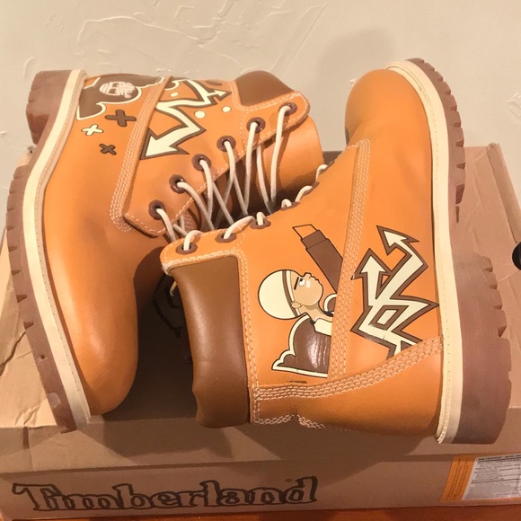 Timberland Custom Cartoon Boondocks Mens 7 Boots - Picture 5 of 7